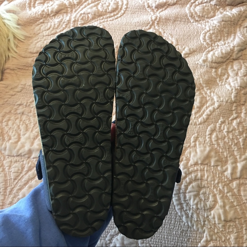 🩴Summer CLEAR-OUT Sz 9 Navy Leather Birkenstock Gizeh Cork Footbed Sandals - Picture 3 of 3